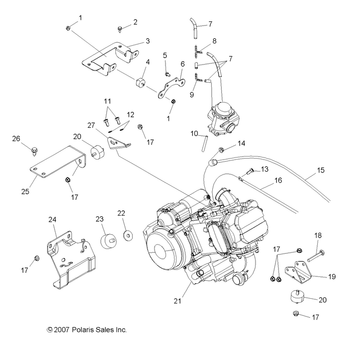 Bracket-Engine Mnt,Top,500 by Polaris