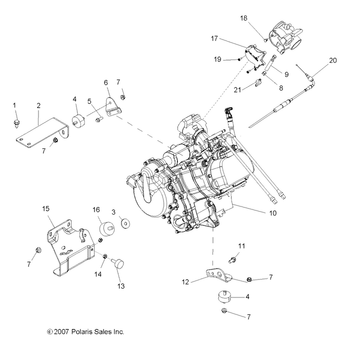 Bracket-Engine Mnt,Top,700 by Polaris