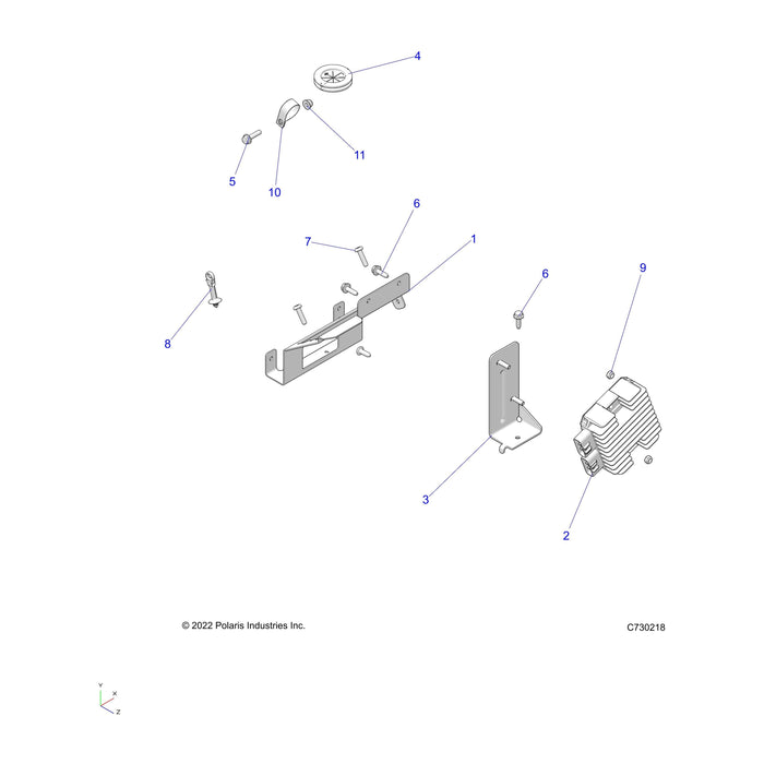 Bracket-F.Tank Rotation,Blk by Polaris