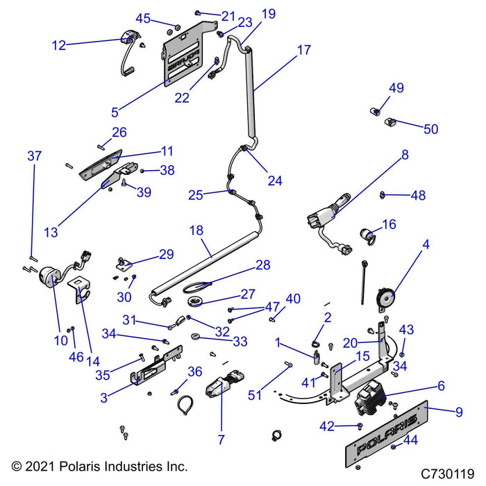 Bracket-Fog Light,Mrgr,Blk by Polaris