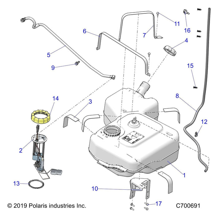 Bracket-Fuel Tank,Support,Blk by Polaris