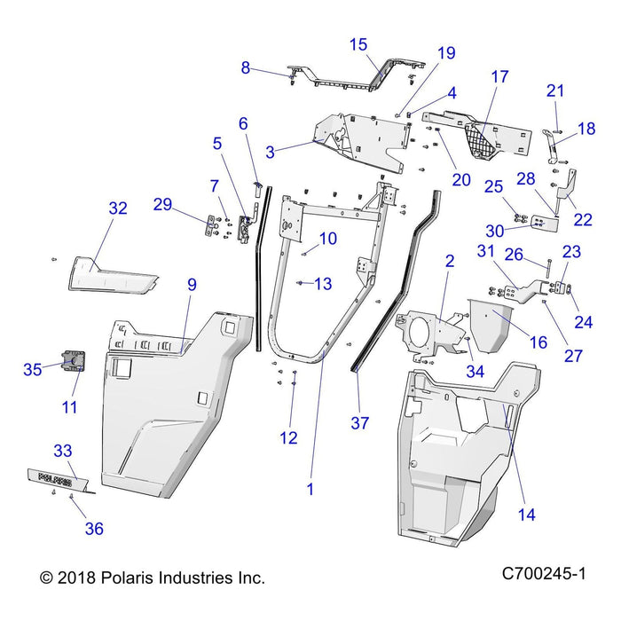 Bracket-Half Dr,Trim,Frt,Lh,Lm Sq by Polaris