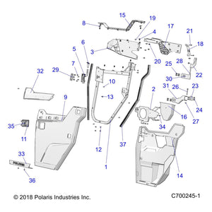 Bracket-Half Dr,Trim,Frt,Rh,Lm Sq by Polaris 5265637-630 OEM Hardware P5265637-630 Off Road Express