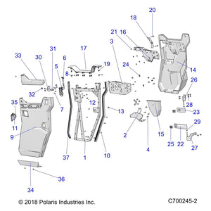 Bracket-Half Dr,Trim,Rr,Lh,O.Mad by Polaris 5265638-589 OEM Hardware P5265638-589 Off Road Express