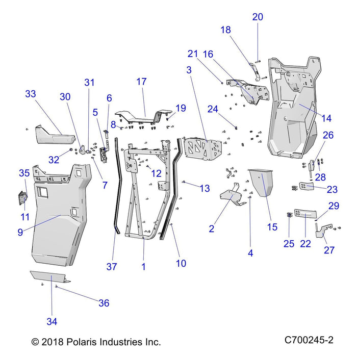 Bracket-Half Dr,Trim,Rr,Lh,O.Mad by Polaris