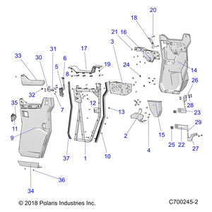 Bracket-Half Dr,Trim,Rr,Rh,Lm Squ by Polaris 5265639-630 OEM Hardware P5265639-630 Off Road Express