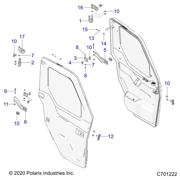 Bracket-Hinge,Door,Lower,Blk by Polaris