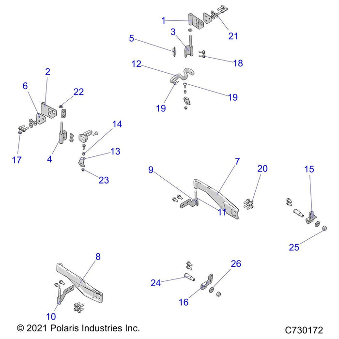 Bracket-Hinge,Upper,Lh,Blk by Polaris