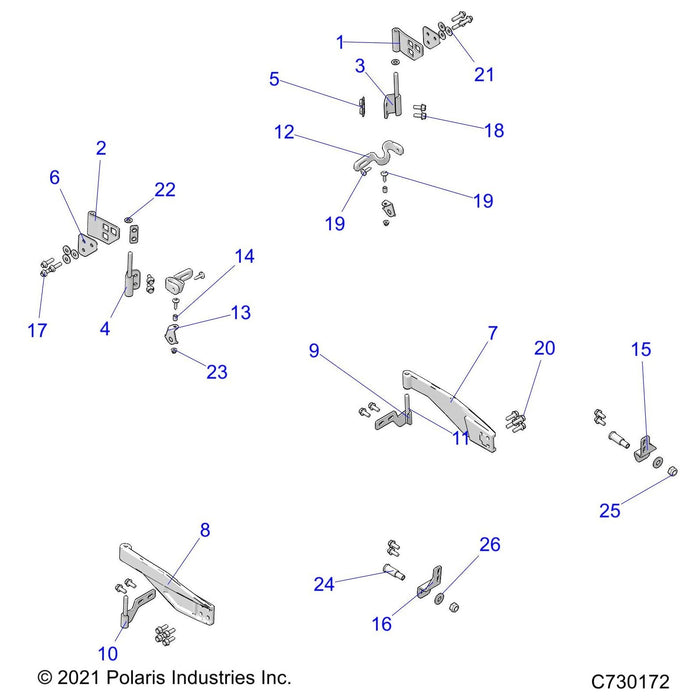 Bracket-Hinge,Upper,Rh,Blk by Polaris