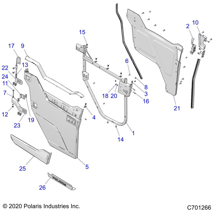 Bracket-Hlf,Dr,H,Clip,Blk by Polaris