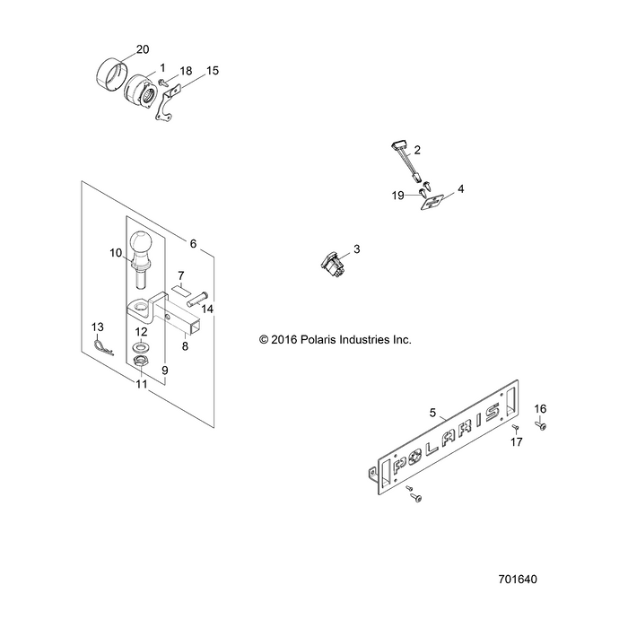 Bracket-Indicator Mount,Blk by Polaris