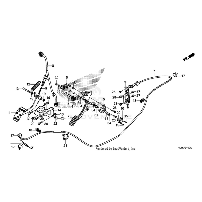 Bracket, Left Pedal Pivot by Honda