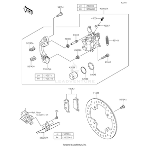 Bracket,Lh by Kawasaki 11057-2900 OEM Hardware 11057-2900 Off Road Express Peach St