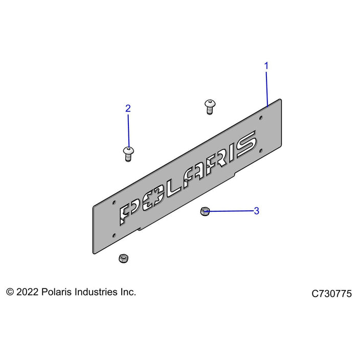 Bracket-License Pl,Front,M.Blk by Polaris