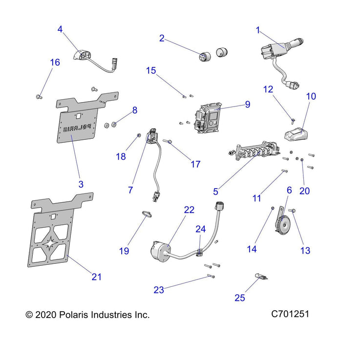 Bracket-License Plate,Blk by Polaris