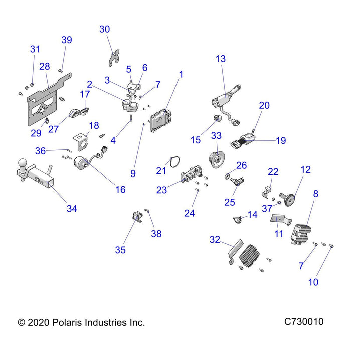 Bracket-License Plate,Fs,M.Blk by Polaris