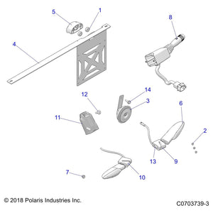 Bracket-License Plate,Lh,Tr,M.Blk by Polaris 5264710-458 OEM Hardware P5264710-458 Off Road Express