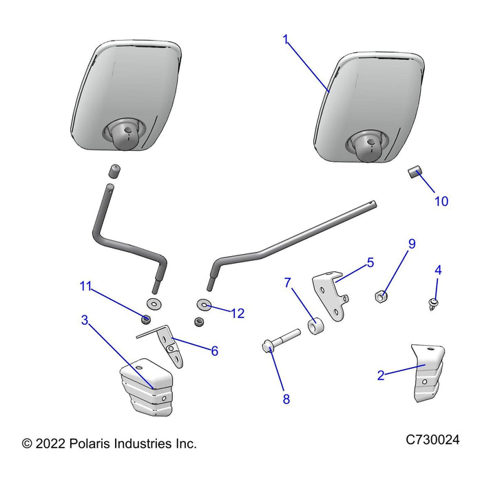 Bracket-Mirror,Lh,Blk by Polaris