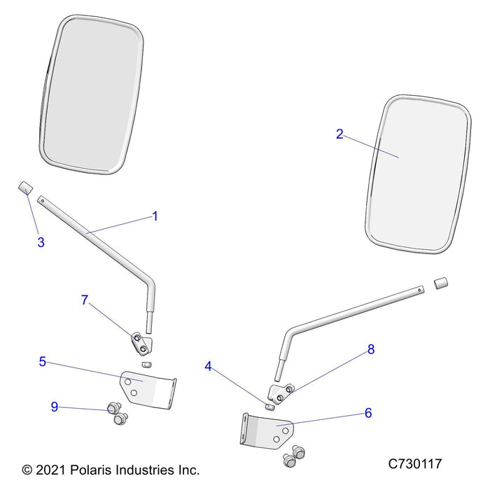 Bracket-Mirror,Rgr 570,Lh,Blk by Polaris