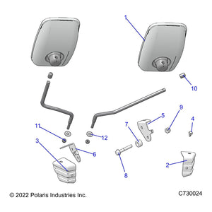 Bracket-Mirror,Rh,Blk by Polaris 5271165-458 OEM Hardware P5271165-458 Off Road Express