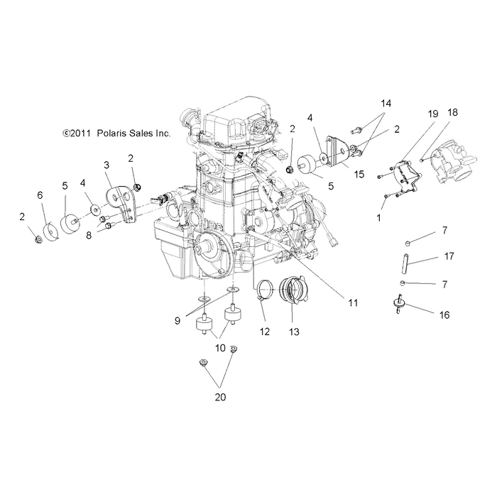 Bracket-Mnt,Engine,Top Pltd by Polaris