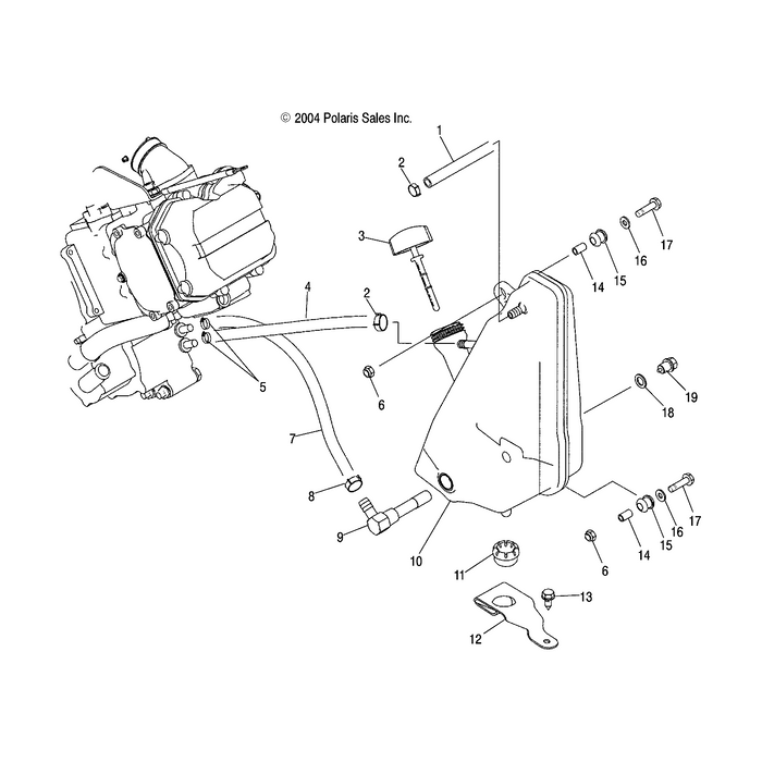 Bracket-Oil Tank,Blk by Polaris