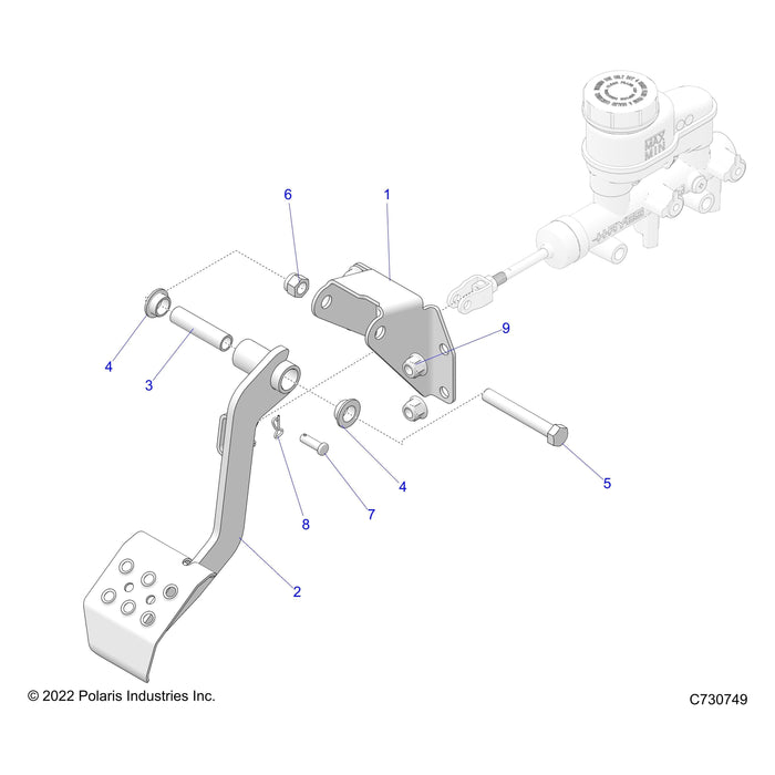 Bracket-Pedal Mount,Blk by Polaris