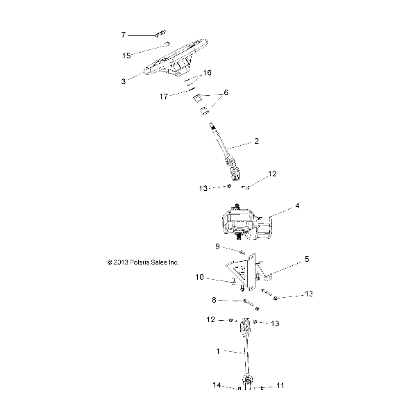 Bracket-Power Steering,Blk by Polaris