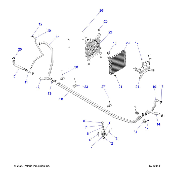 Bracket-Rad Mnt,3P,Fs,Galv by Polaris