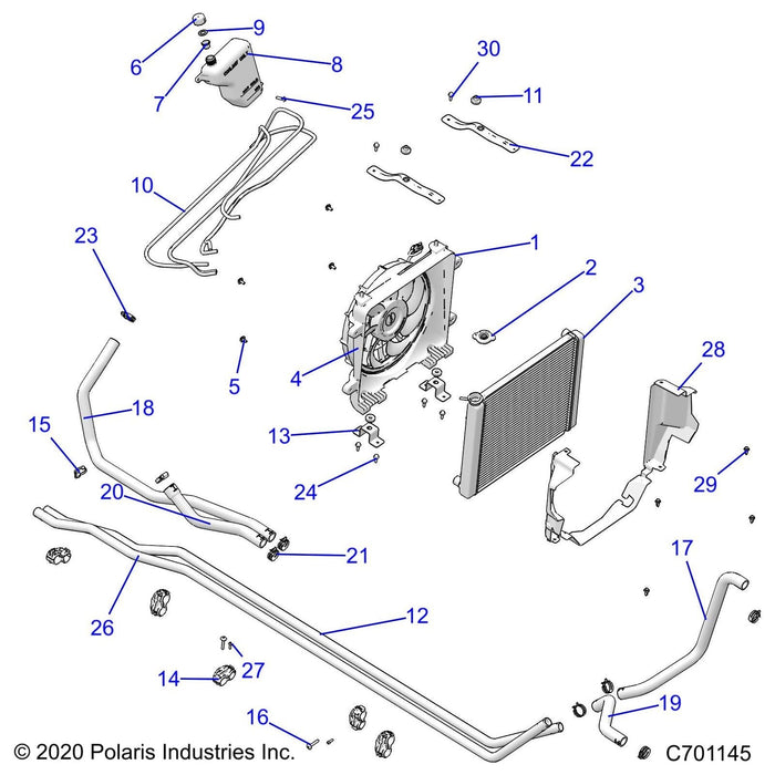 Bracket-Radiator Mnt,Lower,Blk by Polaris