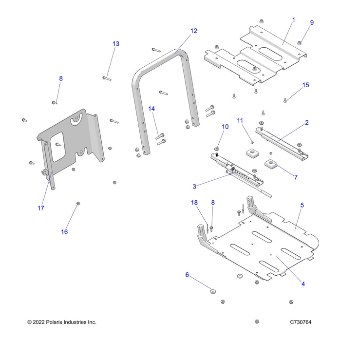 Bracket-Seat,Bottom,Blk by Polaris