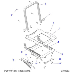 Bracket-Seat,Btm,Blk by Polaris 5270799-458 OEM Hardware P5270799-458 Off Road Express