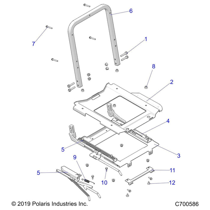 Bracket-Seat,Btm,Blk by Polaris