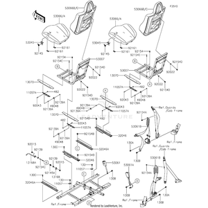 Bracket-Seat,Rail,Rh by Kawasaki 32046-0447 OEM Hardware 32046-0447 Off Road Express Peach St