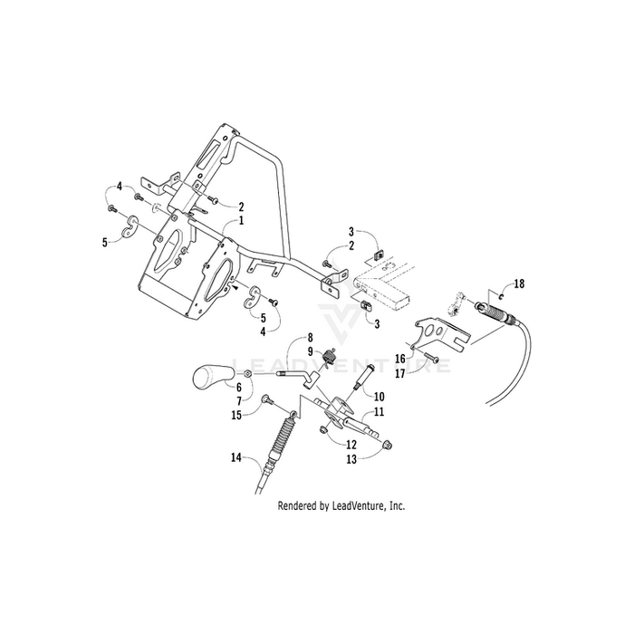 Bracket,Shift Cable Engine Mount-Blk-Ptd By Arctic Cat