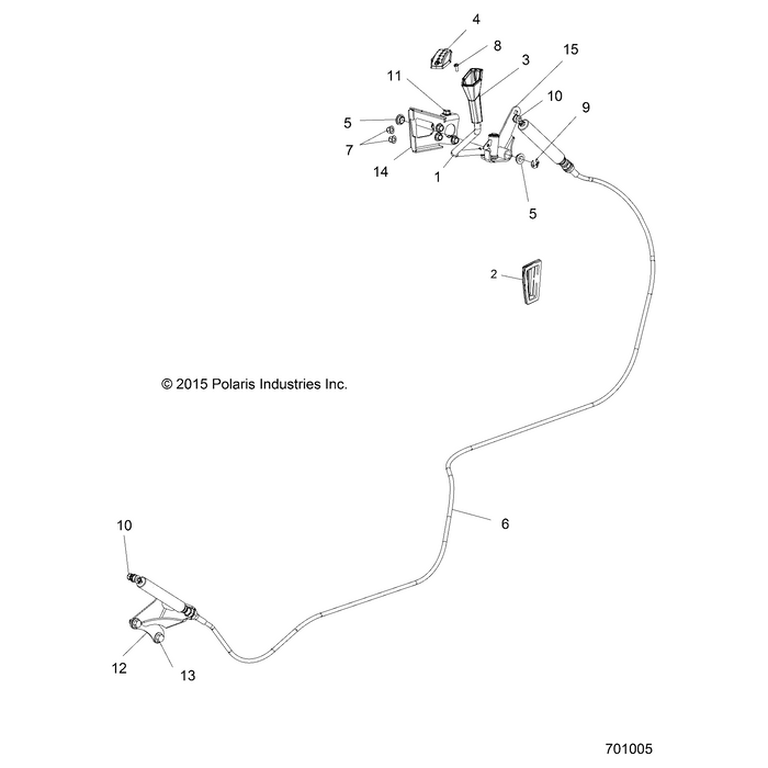 Bracket-Shift Lever,Stop Gate,Blk by Polaris