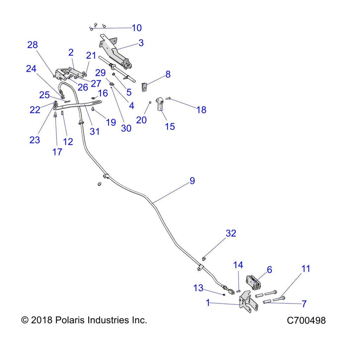 Bracket Shift Weld, Pb, Cable, by Polaris