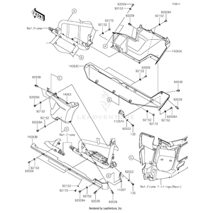 Bracket,Side Cover,Lh by Kawasaki 11057-4181 OEM Hardware 11057-4181 Off Road Express Peach St