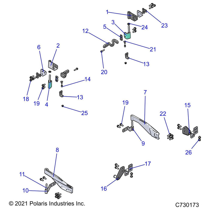 Bracket-Striker,Lh,Crew,Blk by Polaris