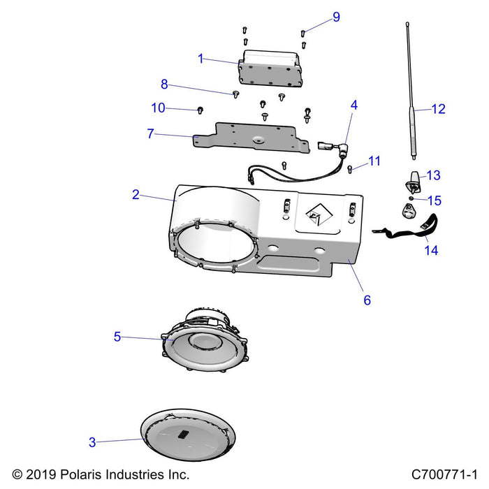 Bracket-Subwoofer,Amp,Ecoat by Polaris