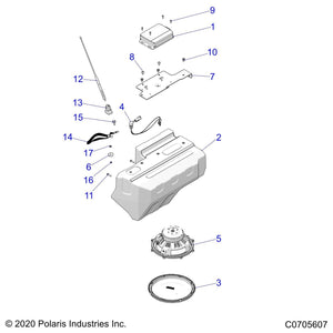 Bracket-Subwoofer,Amp,Ecoat by Polaris 5271917-329 OEM Hardware P5271917-329 Off Road Express