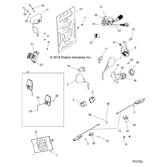 Bracket-Switch Block,Bk,Mrgr,Mblk by Polaris