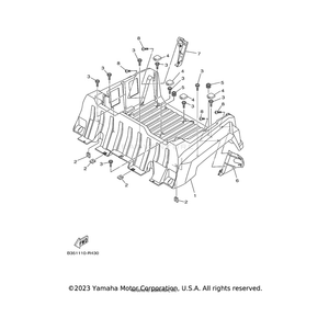 Bracket, Tail Cover 2 by Yamaha 2MB-F475V-00-00 OEM Hardware 2MB-F475V-00-00 Off Road Express