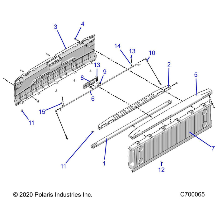 Bracket-Tailgate Support,Upper,Blk by Polaris