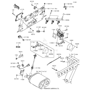 Bracket,Throttle Cable by Kawasaki 11056-7285 OEM Hardware 11056-7285 Off Road Express Peach St