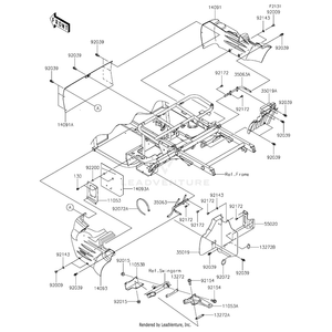 Bracket,Trailer Hitch by Kawasaki 11053-0926 OEM Hardware 11053-0926 Off Road Express Peach St