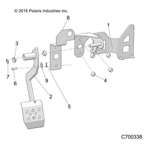 Bracket-Trs,Pedal Mount,Blk by Polaris 5267100-329 OEM Hardware P5267100-329 Off Road Express