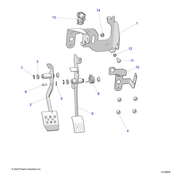 Bracket-Trs,Pedal Mount by Polaris