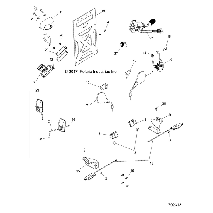 Bracket-Turn,Signal,Tr,Lh,M.Blk by Polaris