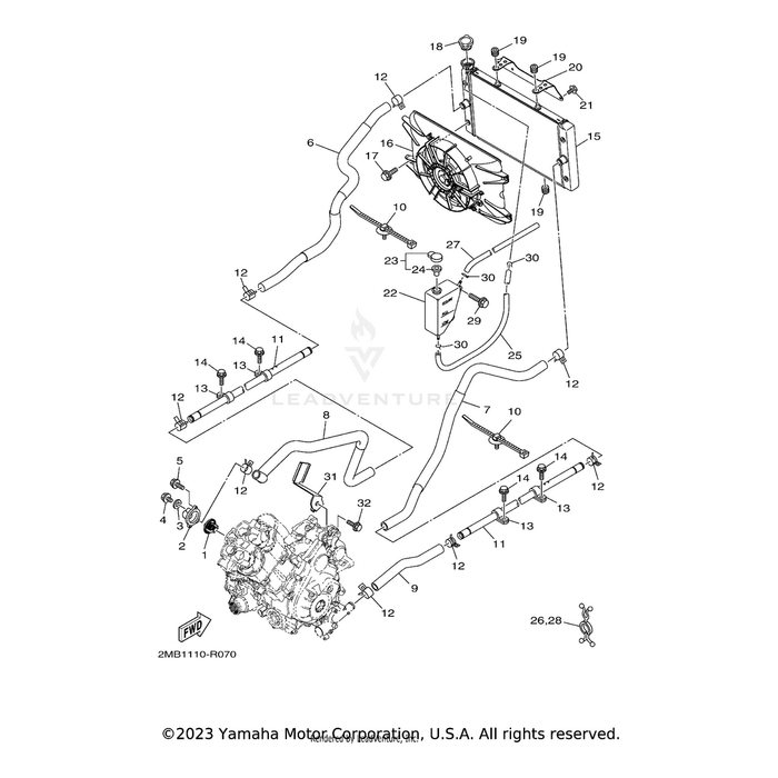 Bracket, Water Cooler by Yamaha